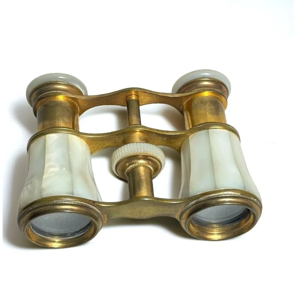 Antique Mother-Of-Pearl & Brass Opera Glasses Binoculars